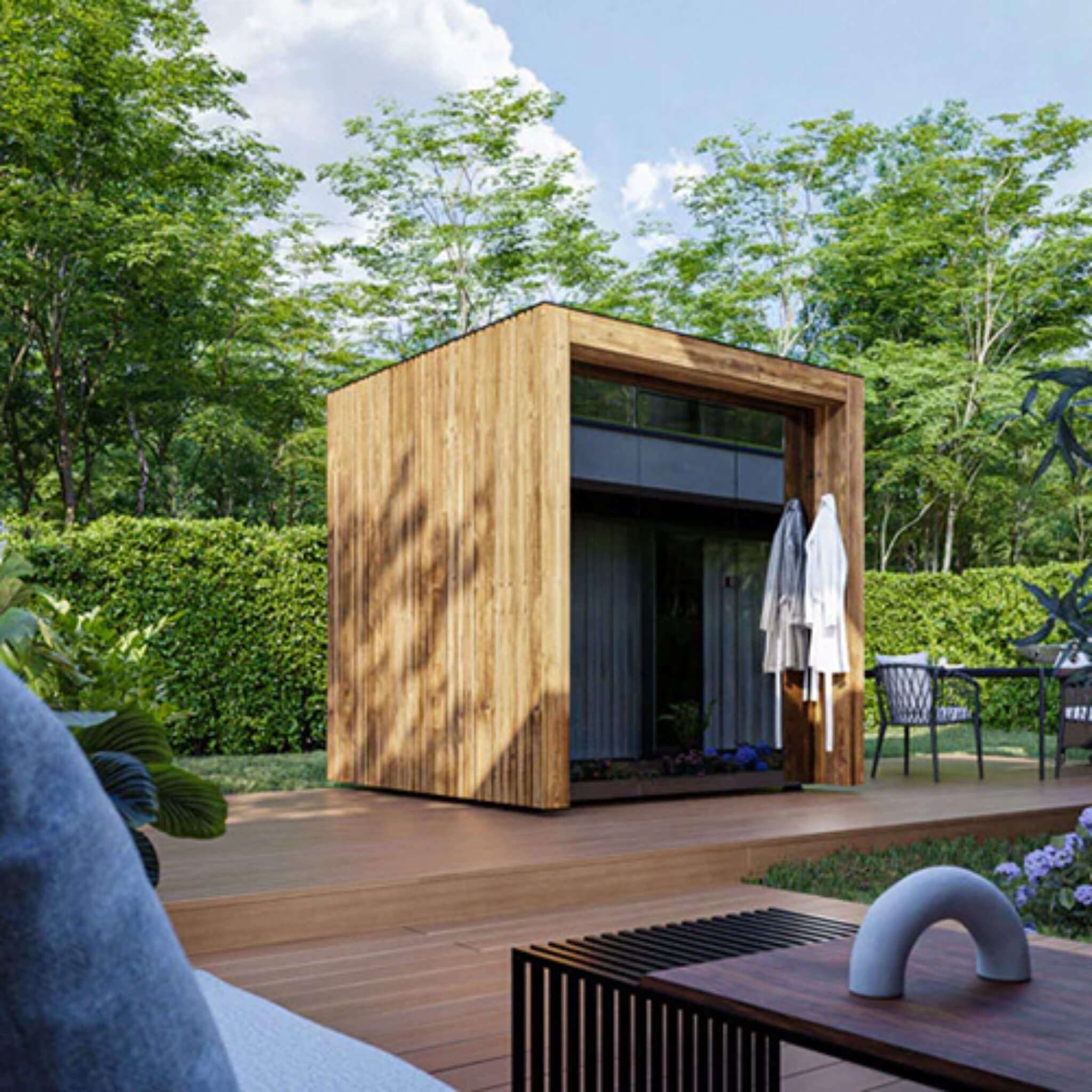 ThermaSol Fortis Fully-Assembled 4-Person Outdoor Sauna Cabin [Made-To-Order]